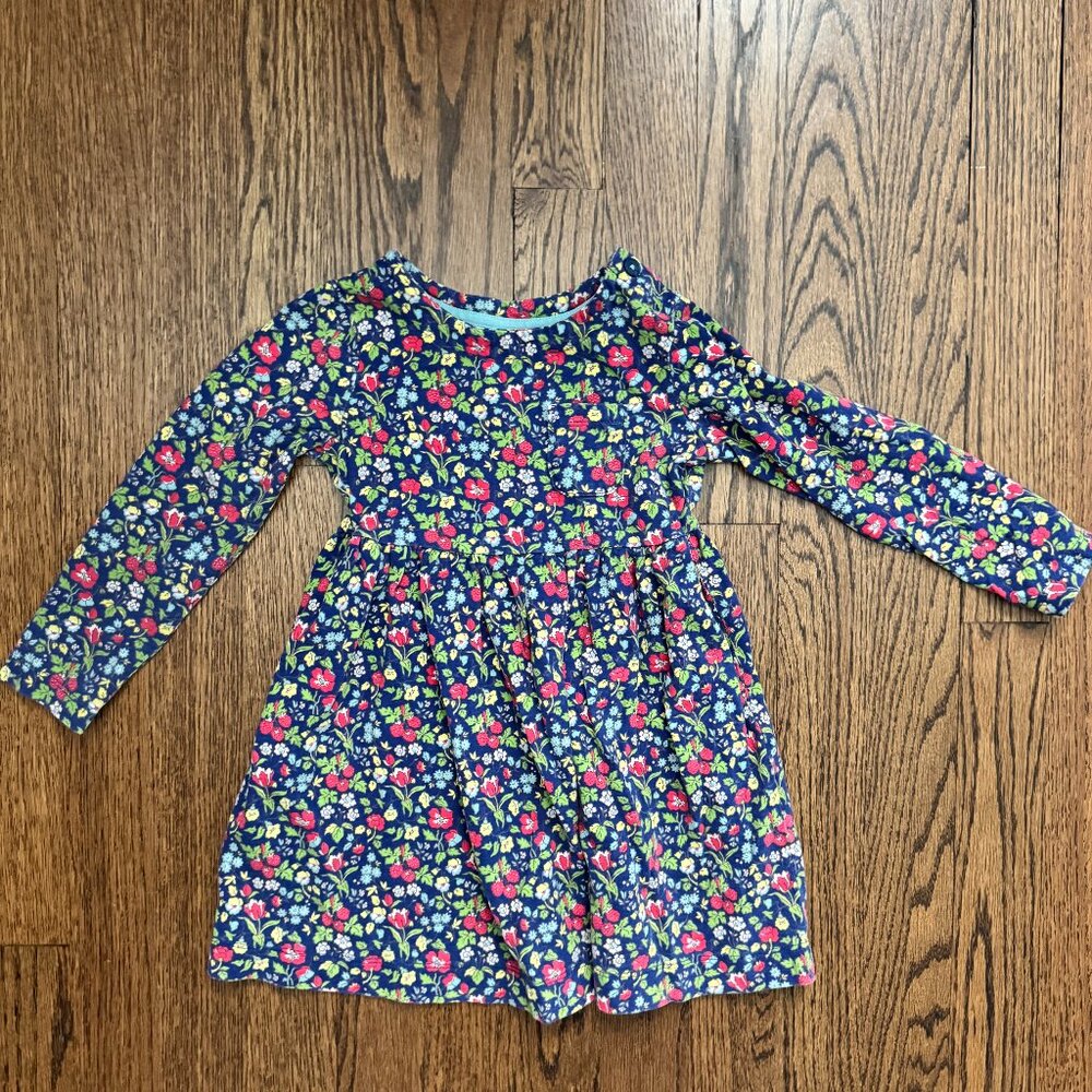 Boden Girls Long Sleeve Floral Dress - 2-3Y